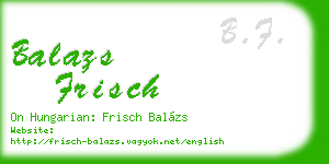 balazs frisch business card