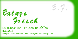 balazs frisch business card